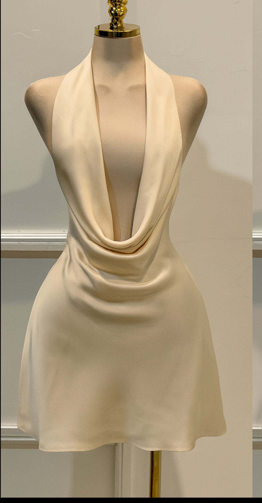 Vestido Color Champagne De Satin - Image 4