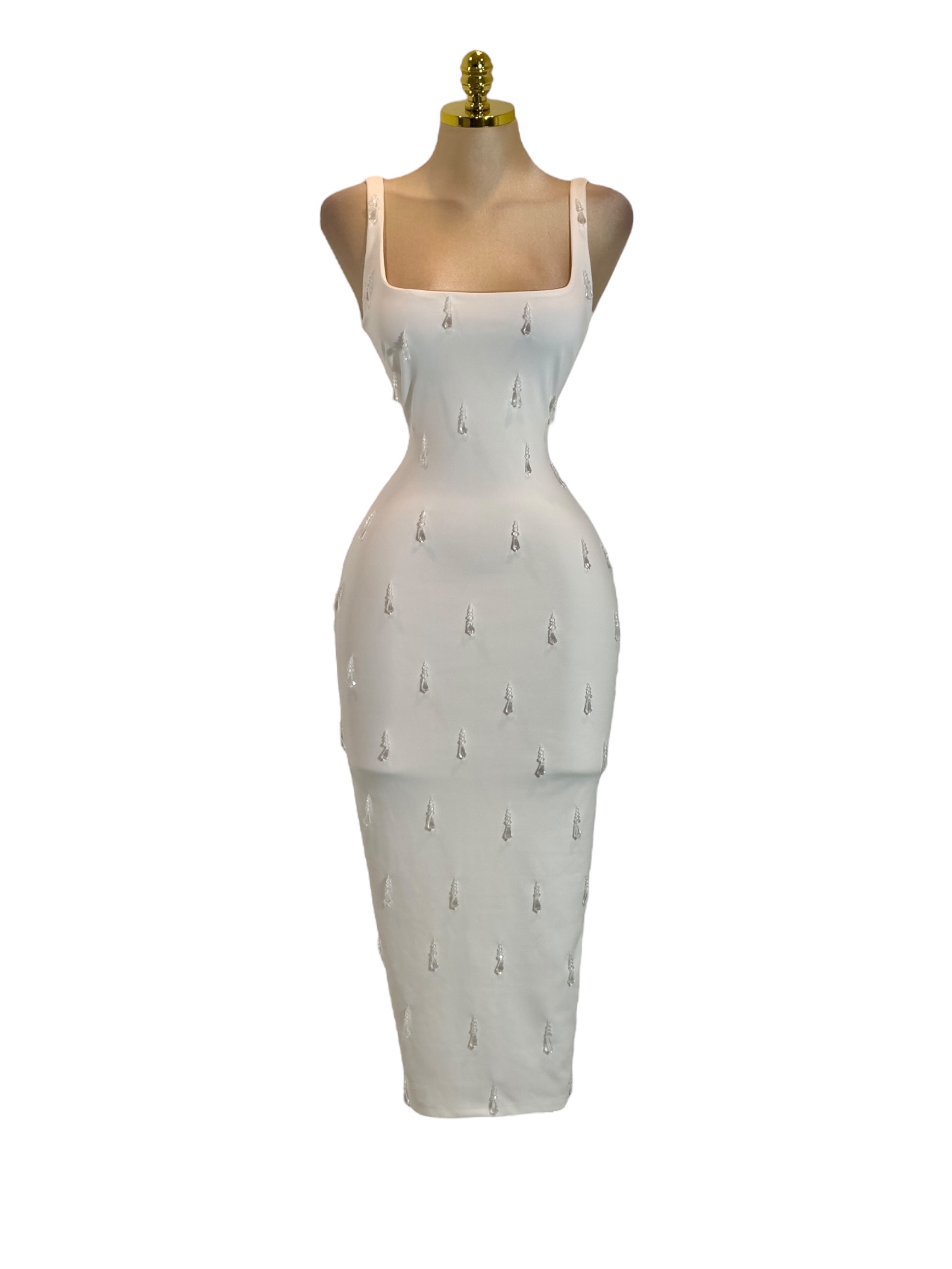 Vestido Blanco Con Cristales - Image 2