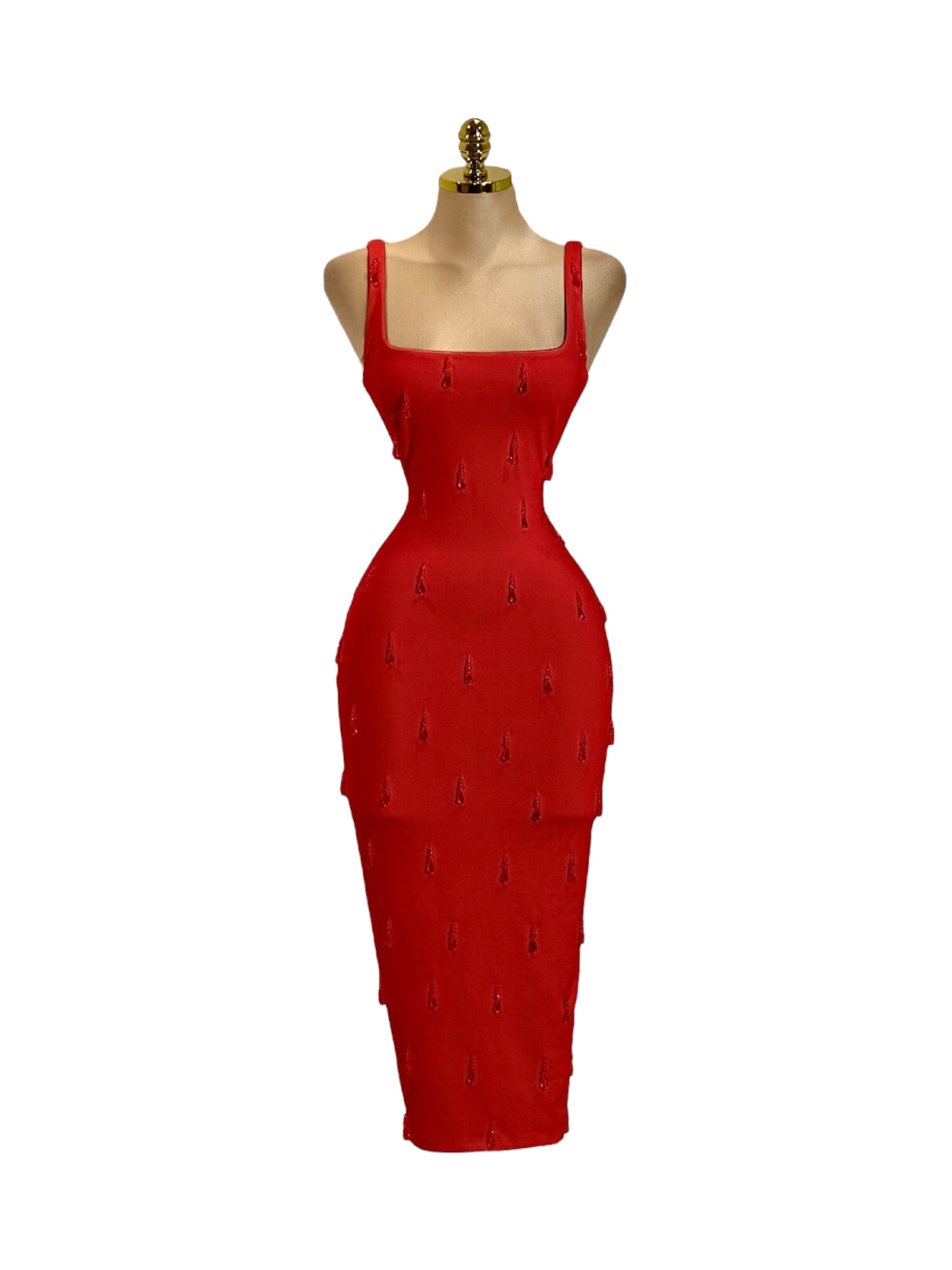 Vestido Rojo Con Cristales - Image 2