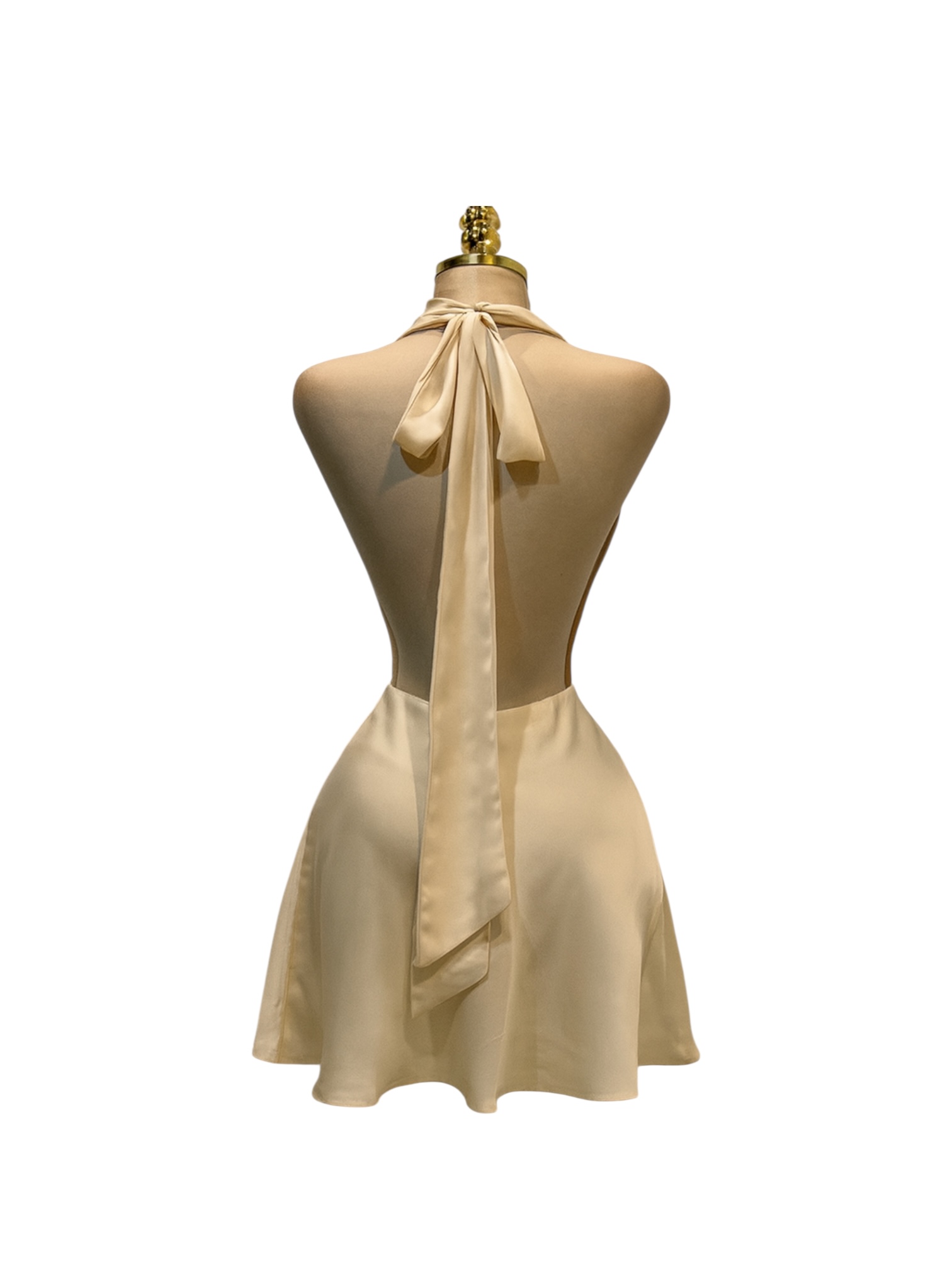 Vestido Color Champagne De Satin - Image 3