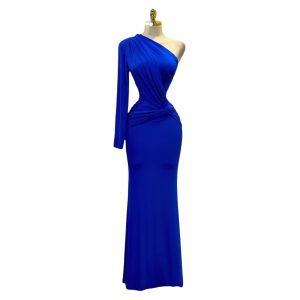 Vestido Azul Rey De Una Manga