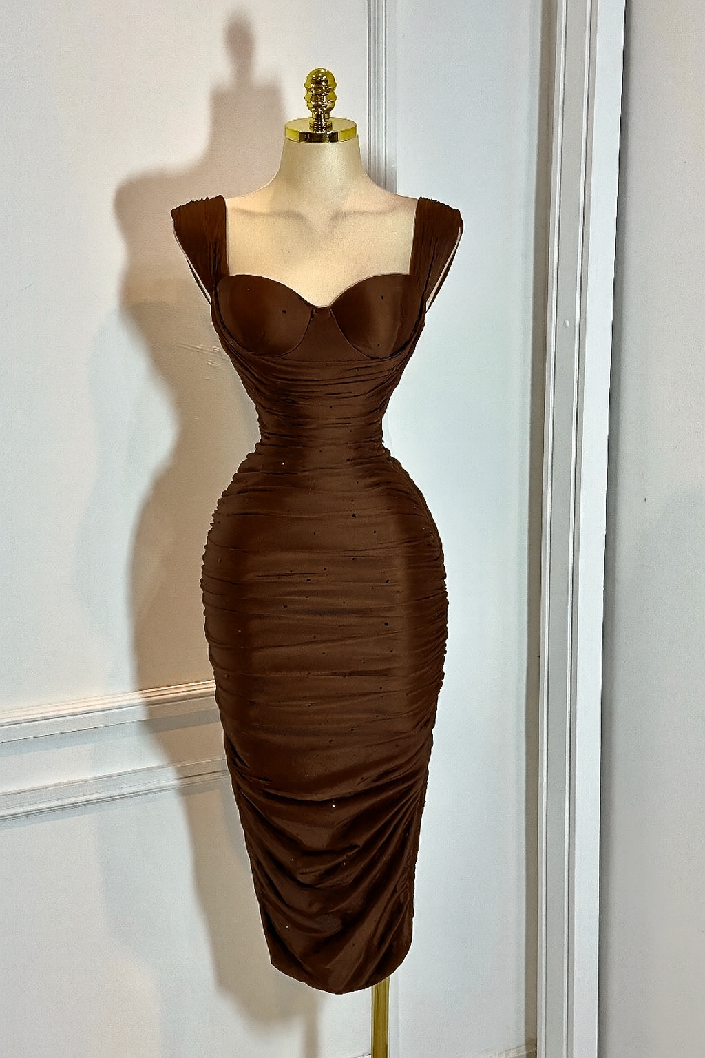 Vestido Cafe Con Piedras - Image 4