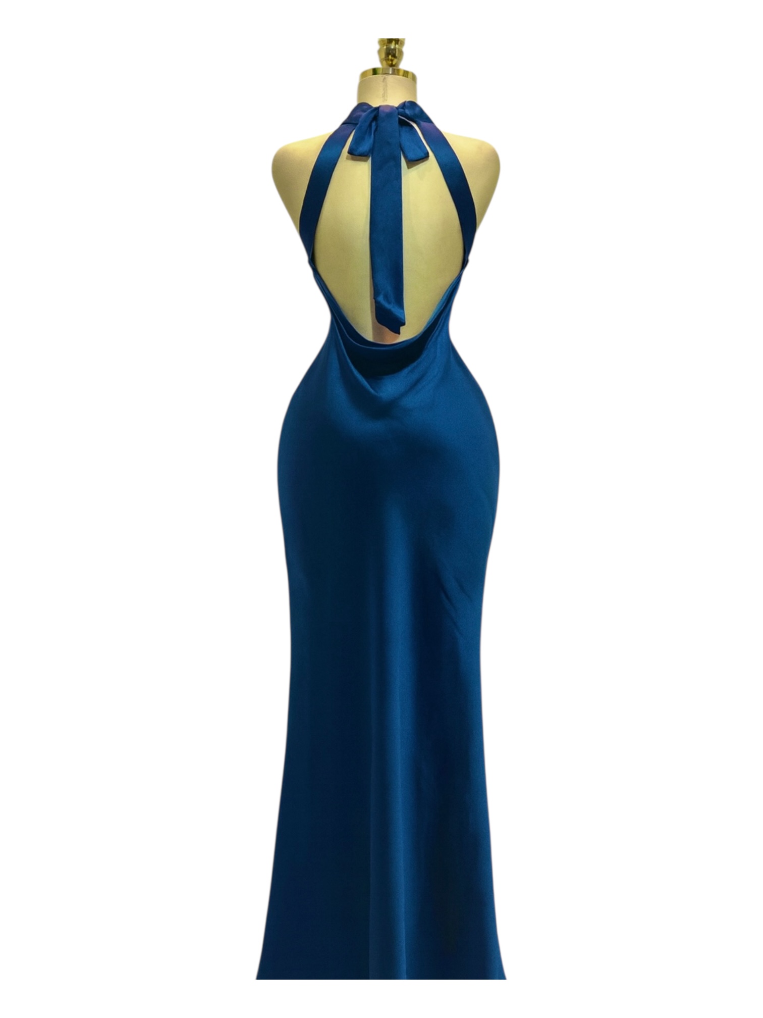 Vestido Azul De Satin - Image 3