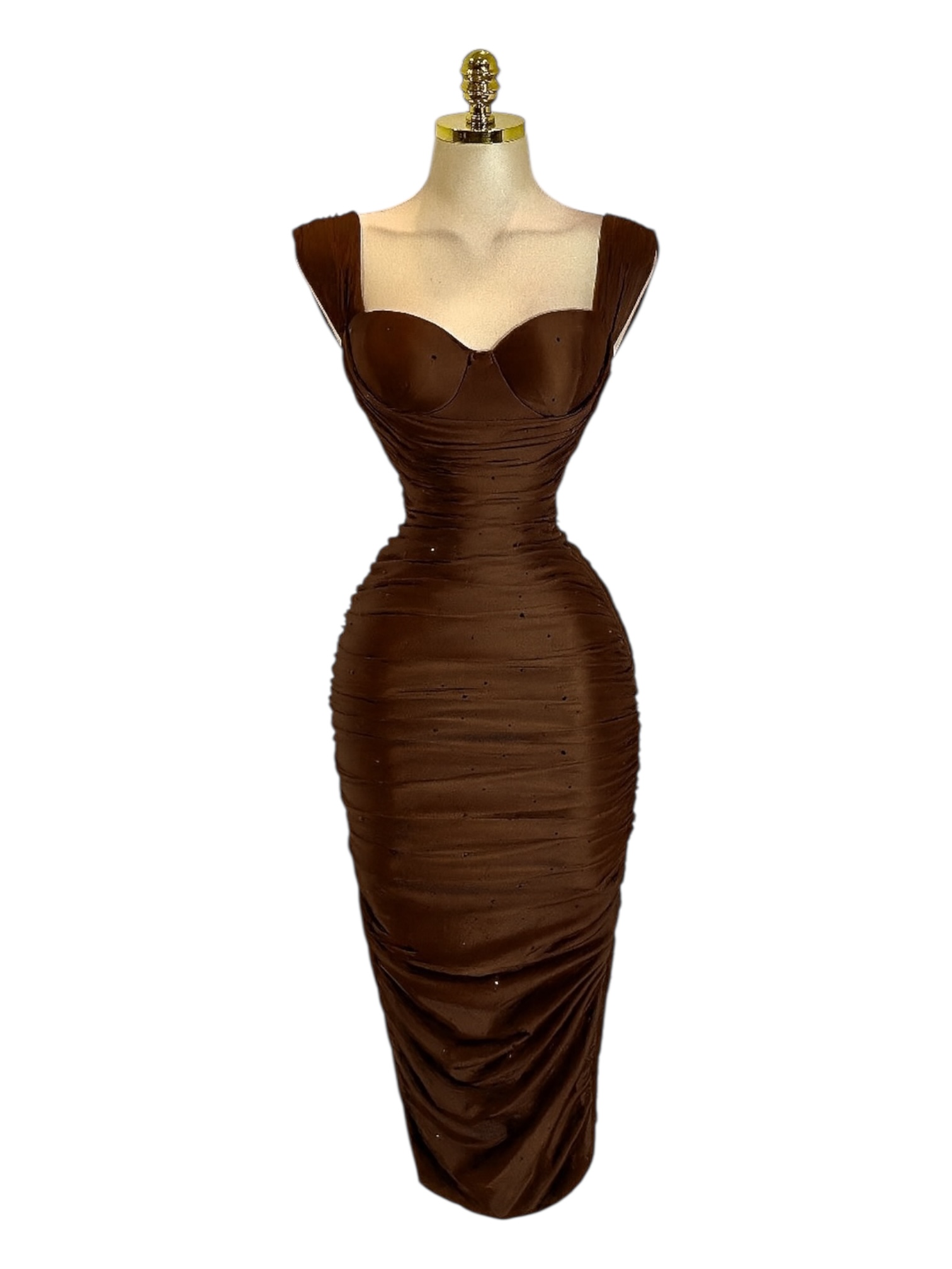 Vestido Cafe Con Piedras - Image 2