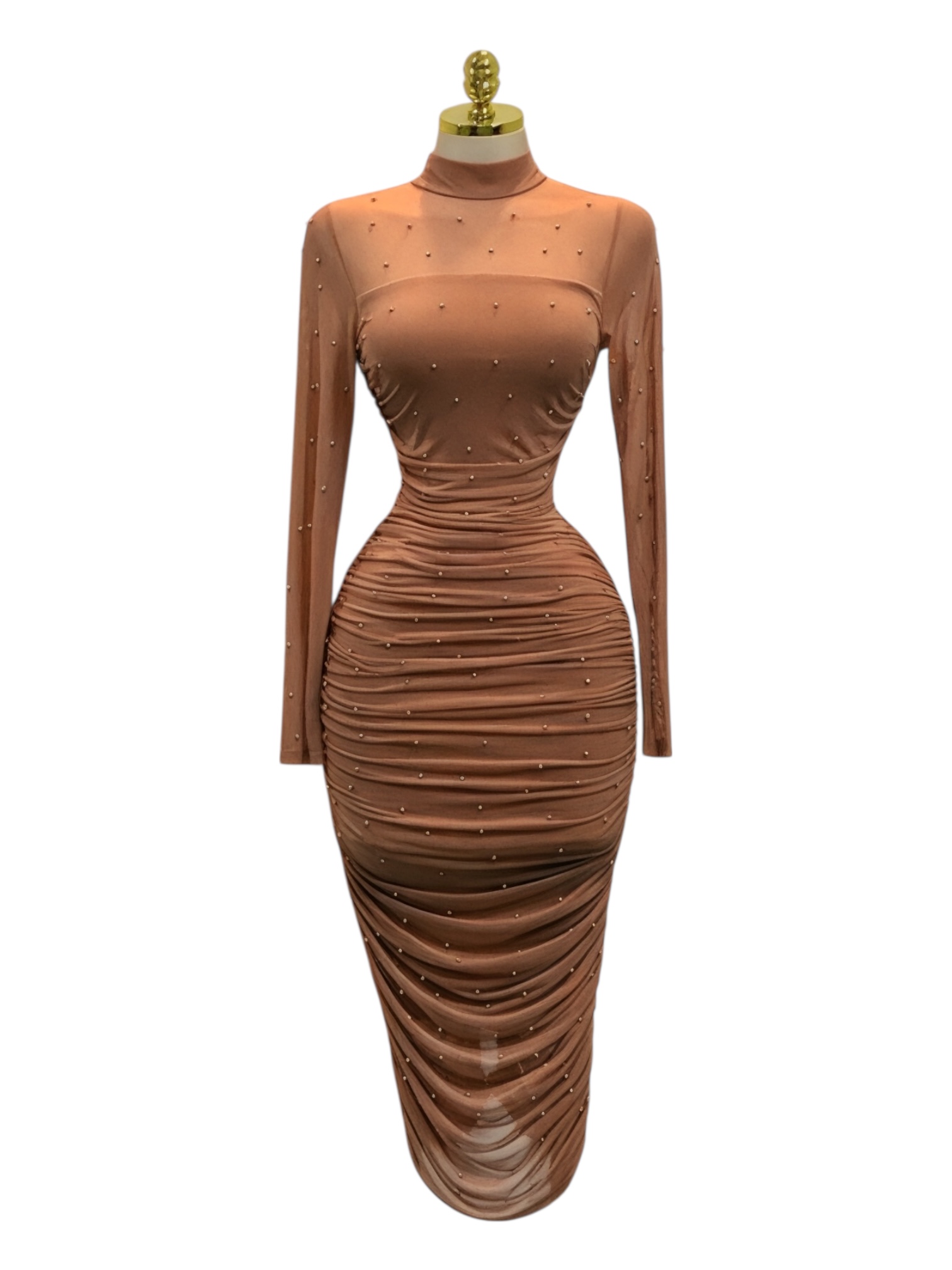 Vestido De Manga Larga Con Perlas - Image 2