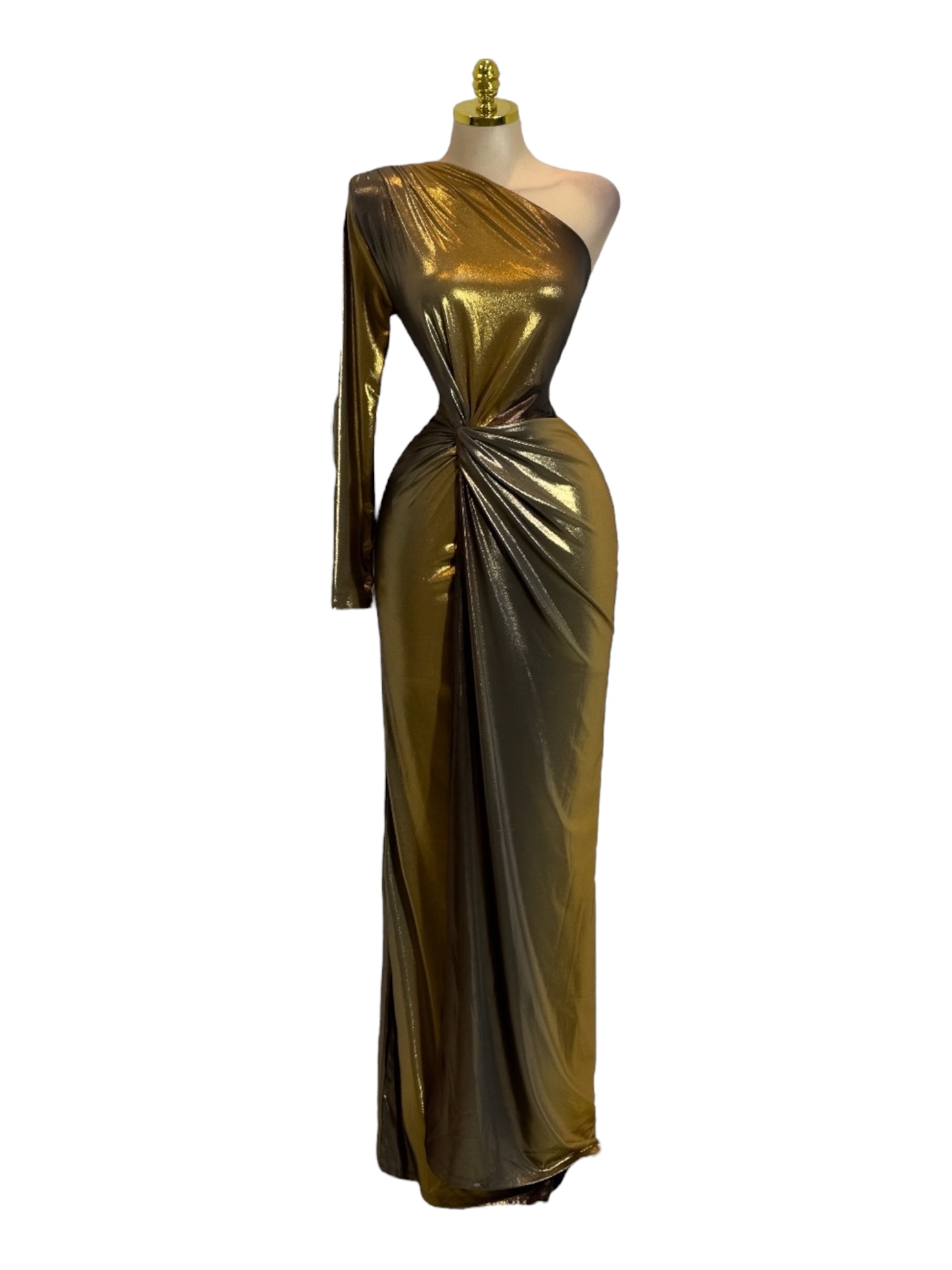 Vestido Dorado Satinado - Image 2