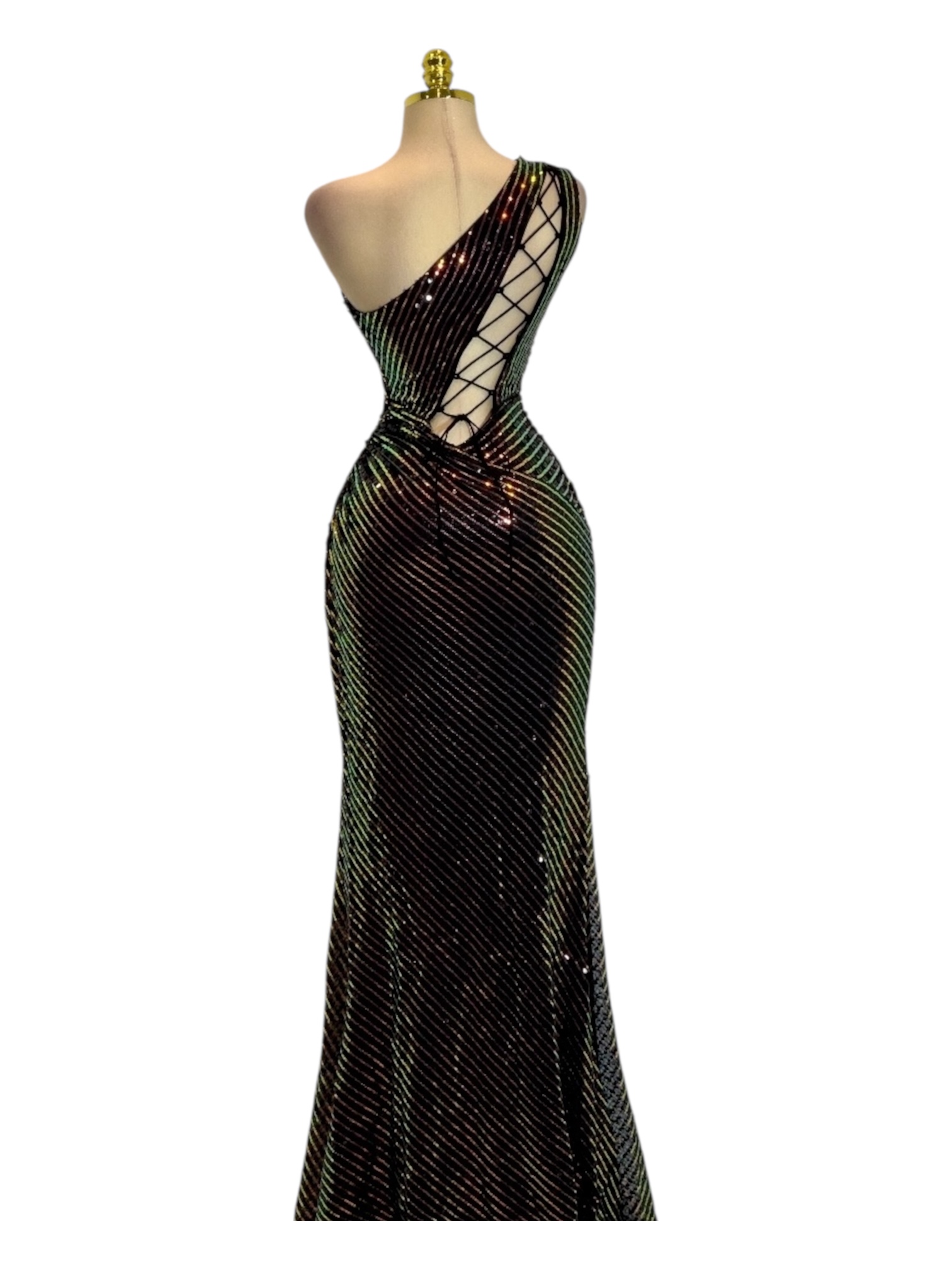 Vestido Negro Tornasol Con Lentejuelas - Image 3