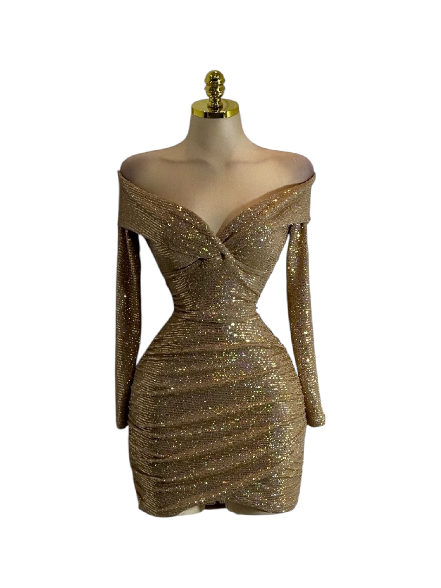 Vestido Dorado Con Brillo - Image 3