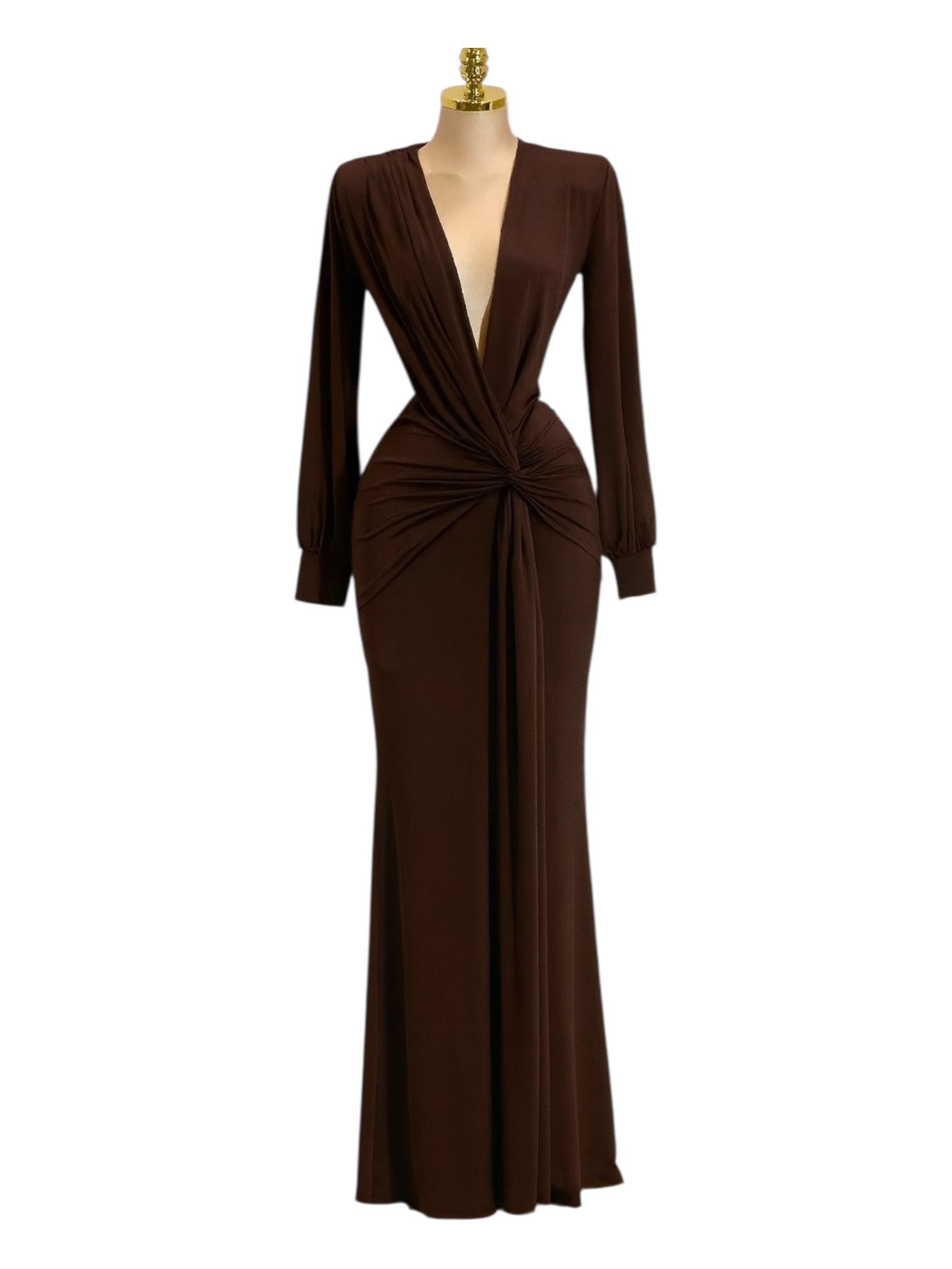 Vestido Cafe Con Escote En V - Image 2