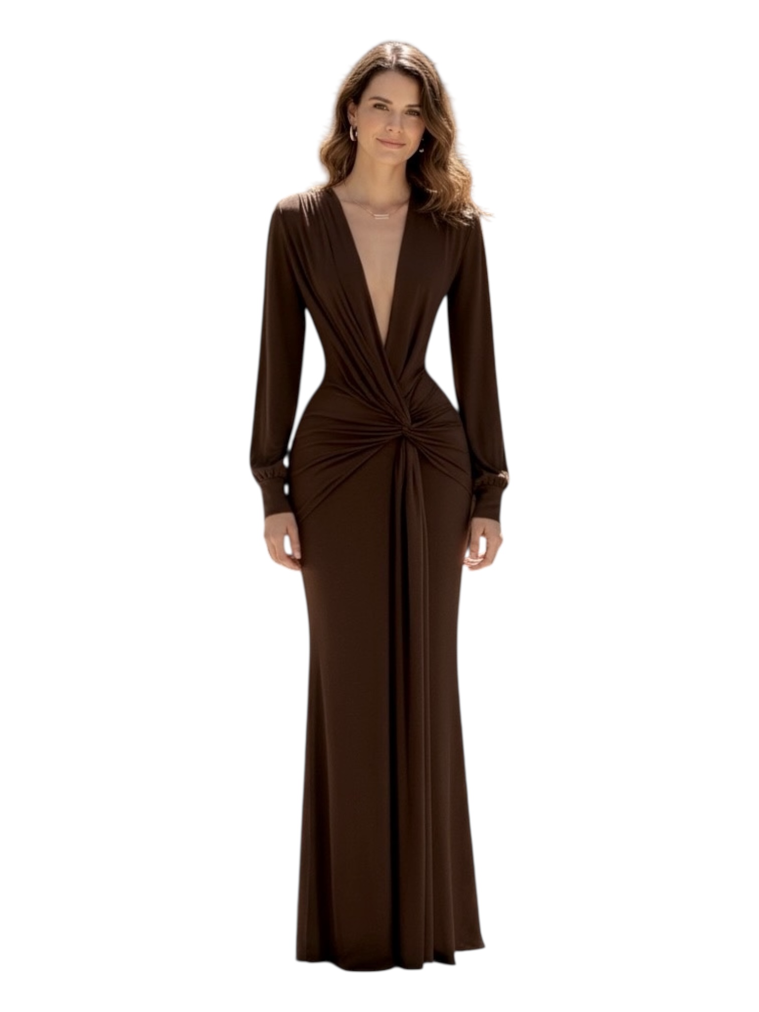 Vestido Cafe Con Escote En V - Image 3