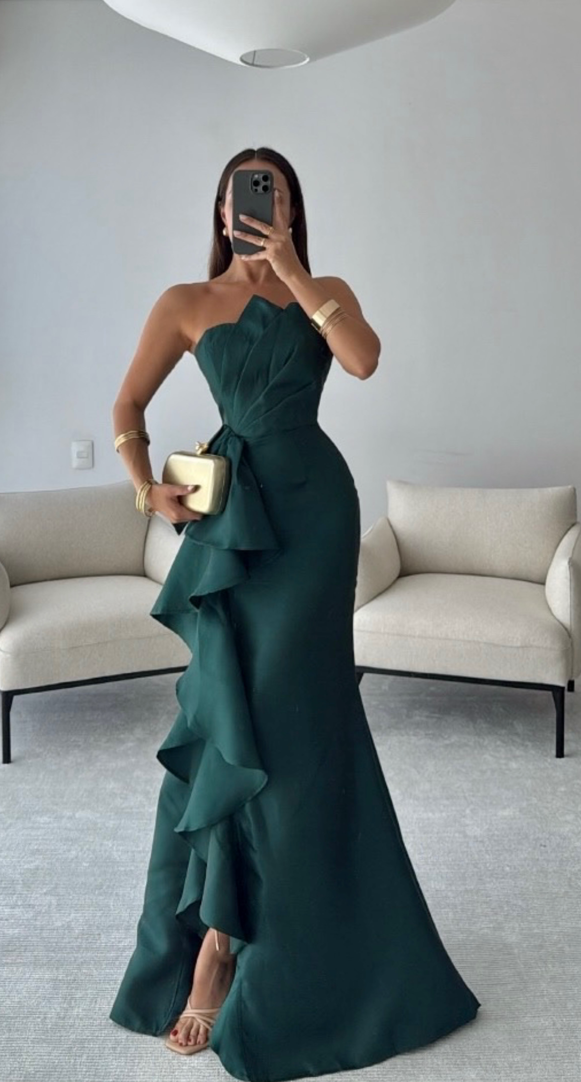 Vestido Verde Strapless - Image 4