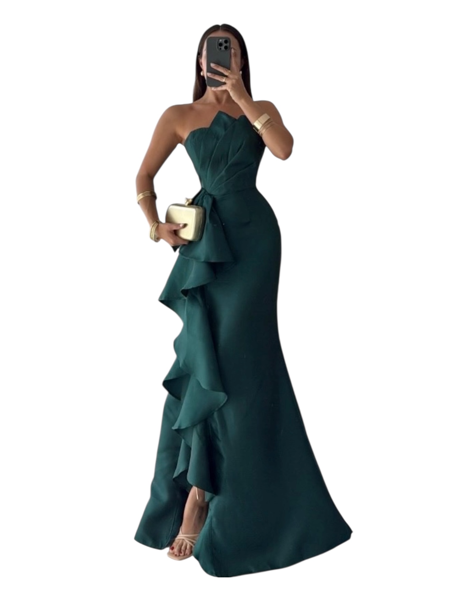 Vestido Verde Strapless - Image 2