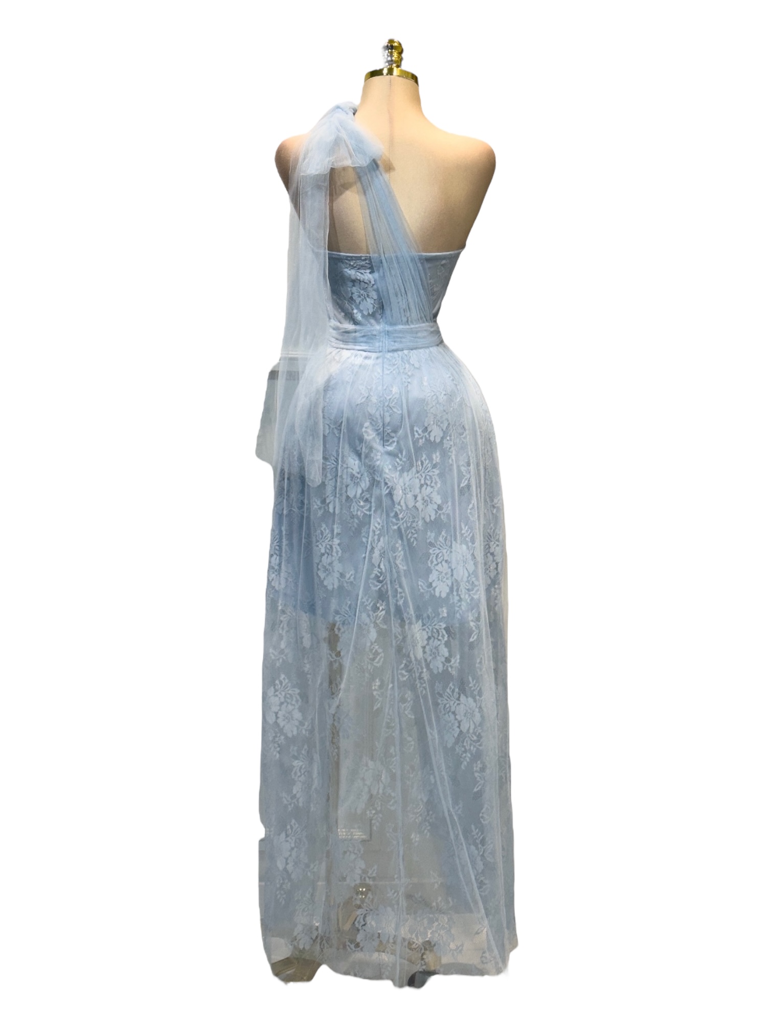 Vestido Azul Bebe Con Encaje - Image 3