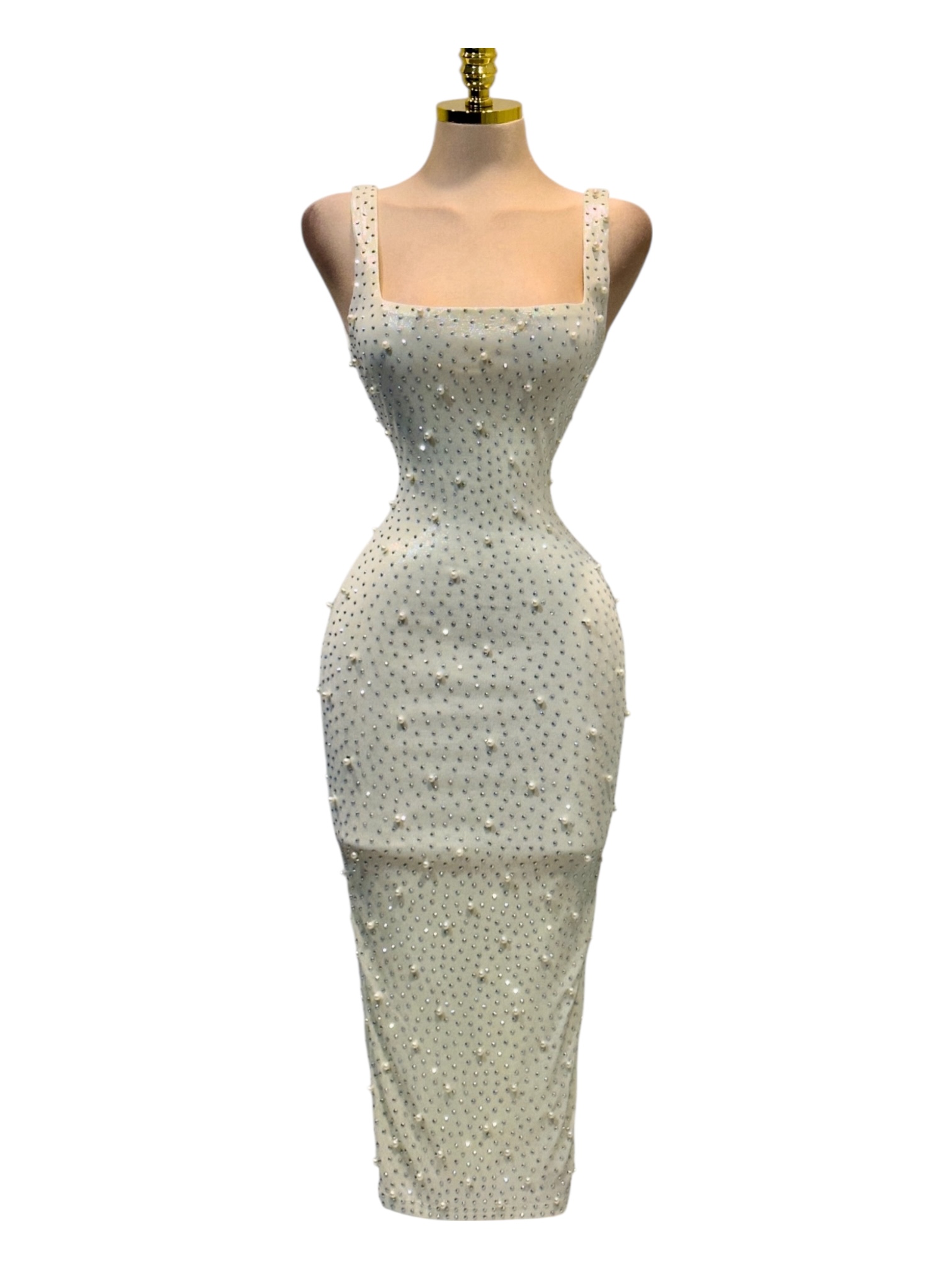 Vestido Blanco Con Perlas - Image 2