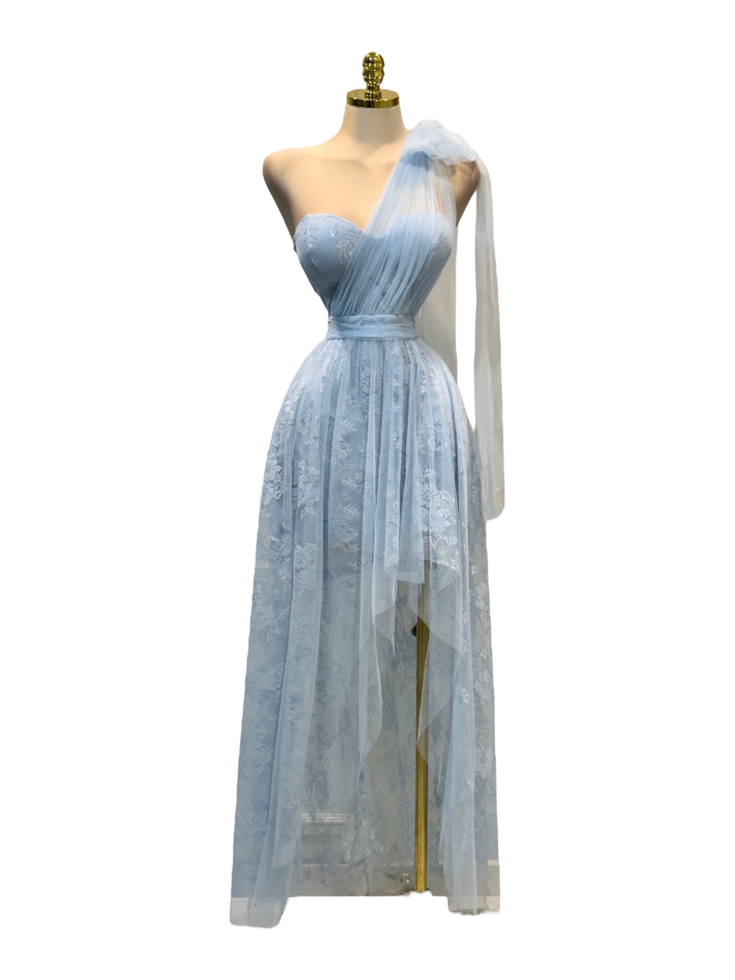 Vestido Azul Bebe Con Encaje - Image 2