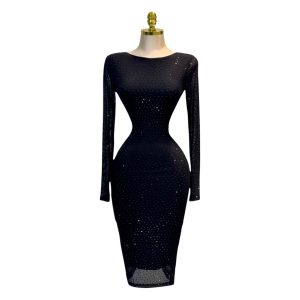 Vestido Negro Con Piedras