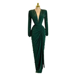 Vestido Verde Con Piedras