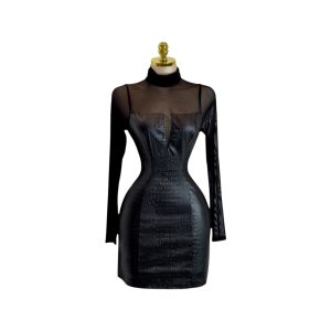 Vestido Negro Corto Con Transparencia